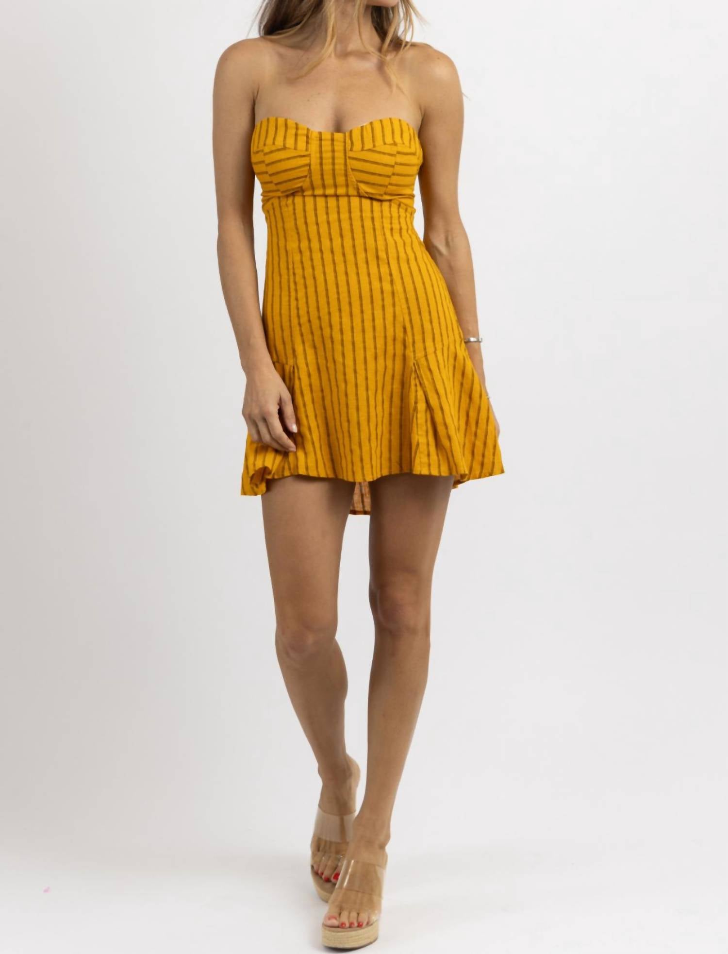 Olivaceous - Pinstripe Mini Dress