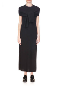 Marina Moscone - Long Sleeve Sheath Maxi Dress