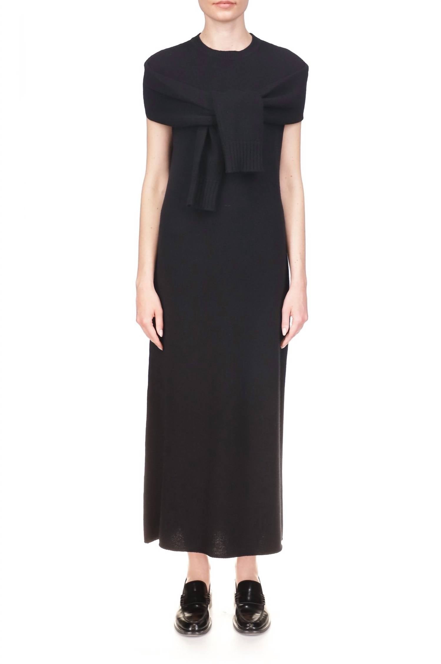 Marina Moscone - Long Sleeve Sheath Maxi Dress