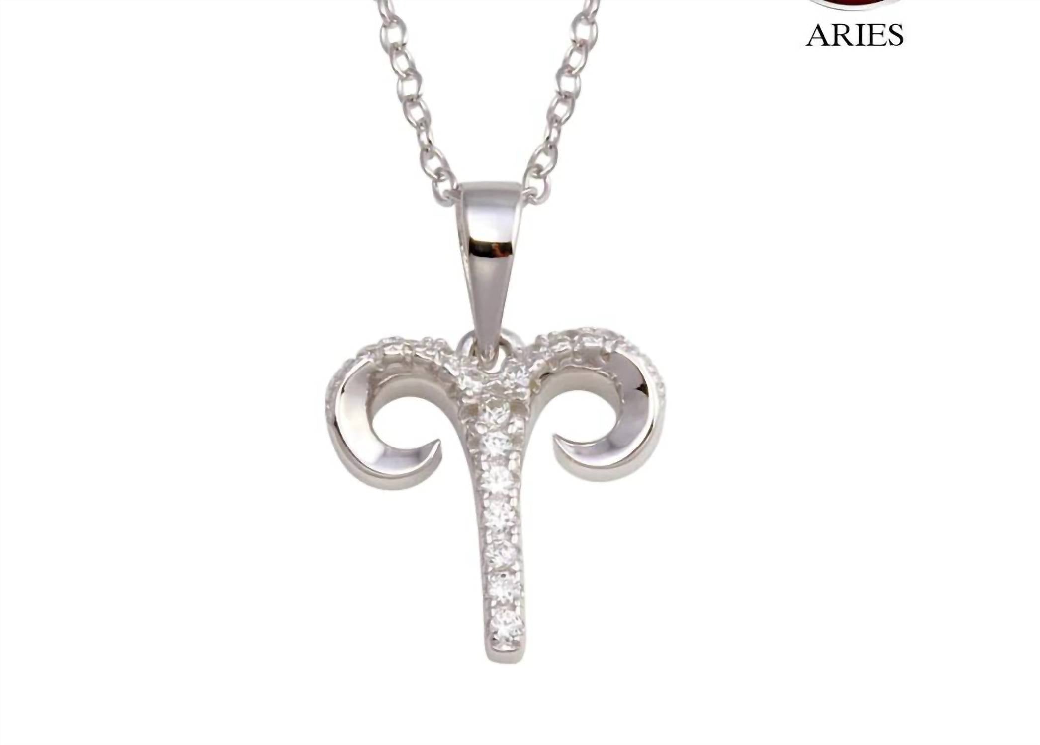 Silver Depot Aries Necklace With Sparkling Cubic Zirconia Stones in silver - women's jewelry