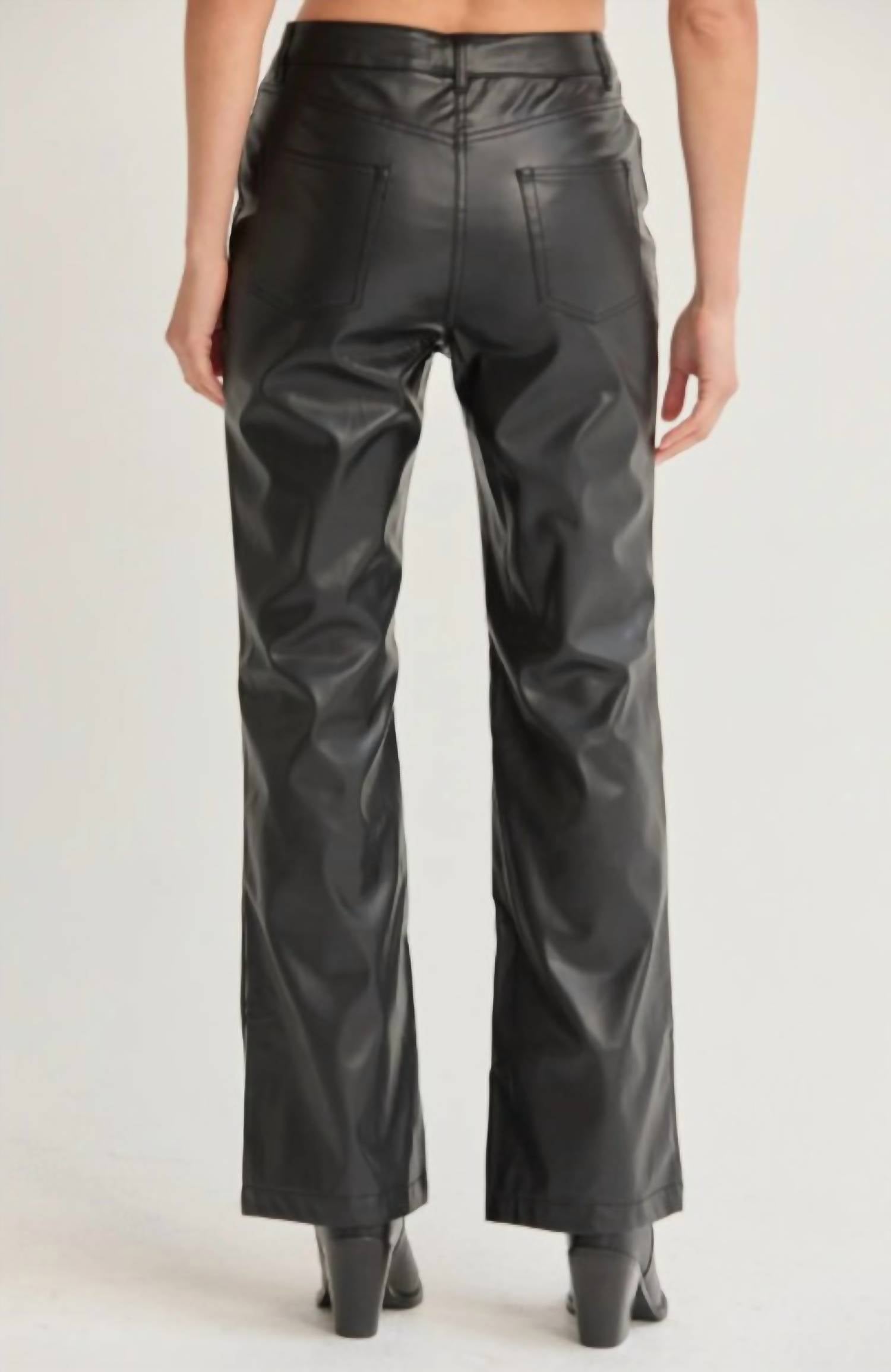Crescent - Faux Leather Pants