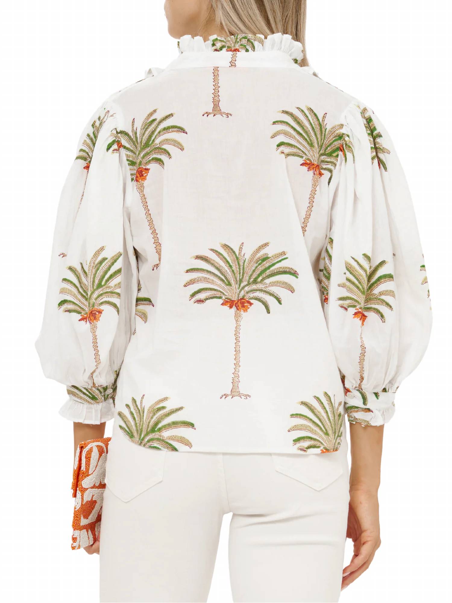 Oliphant - Ruffle Front Button Top