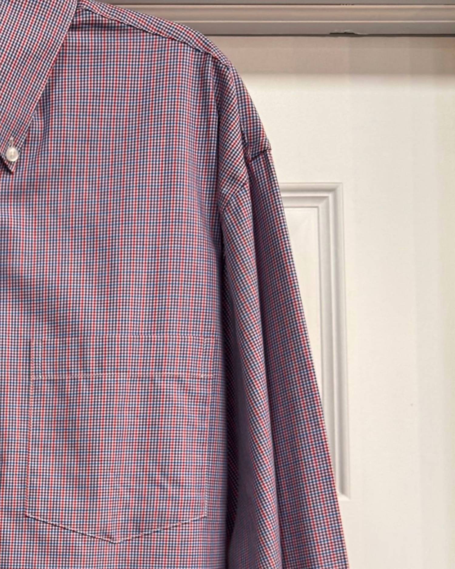F/X Fusion Men's Long Sleeve Plaid Shirt in red blue - men's long sleeve top - alternate view