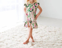 Posh Peanut - Ruffled Cap Sleeve Hi Low Dress