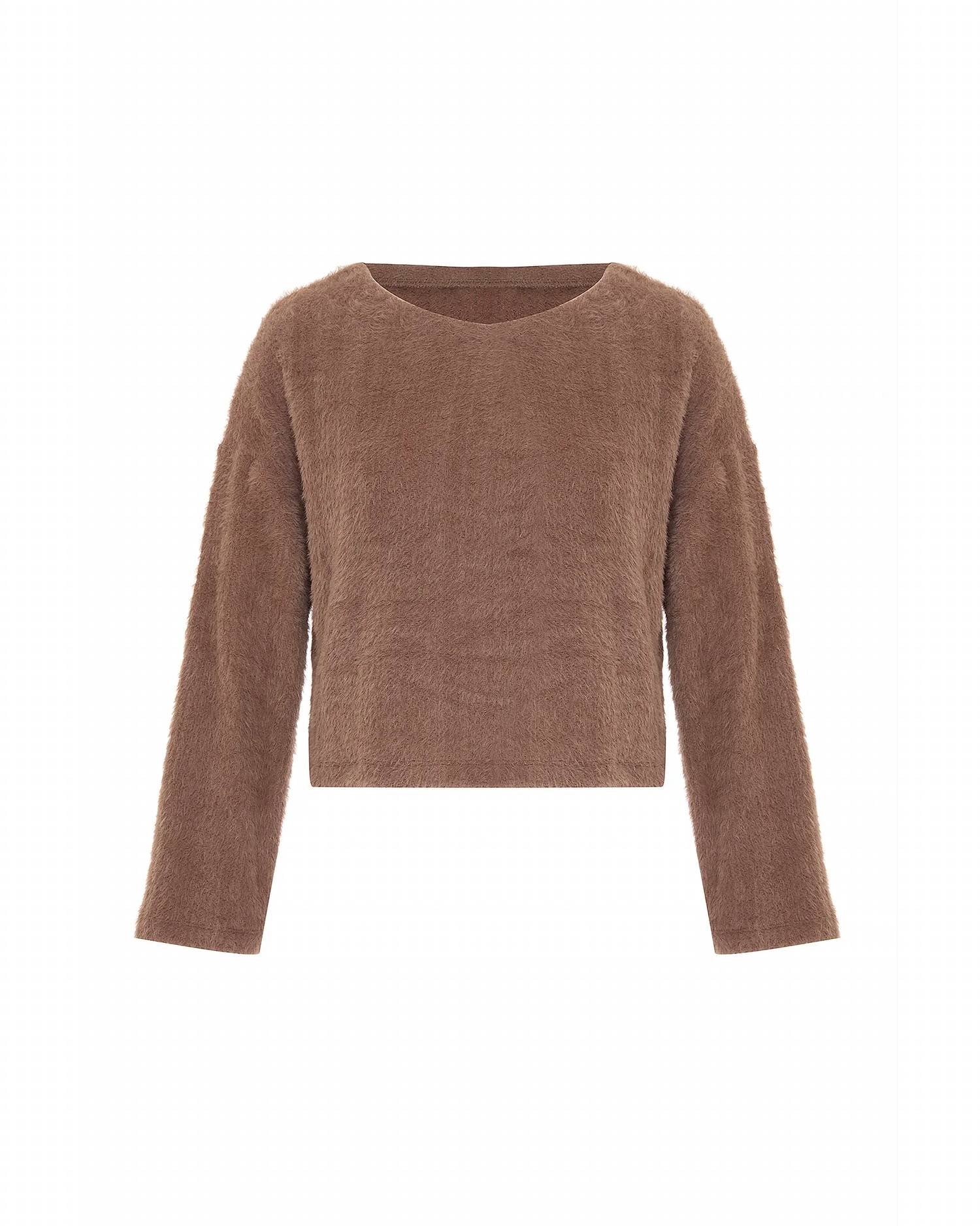 Theo The Label - Women's Carme Plush Lace Bell Sleeve Top