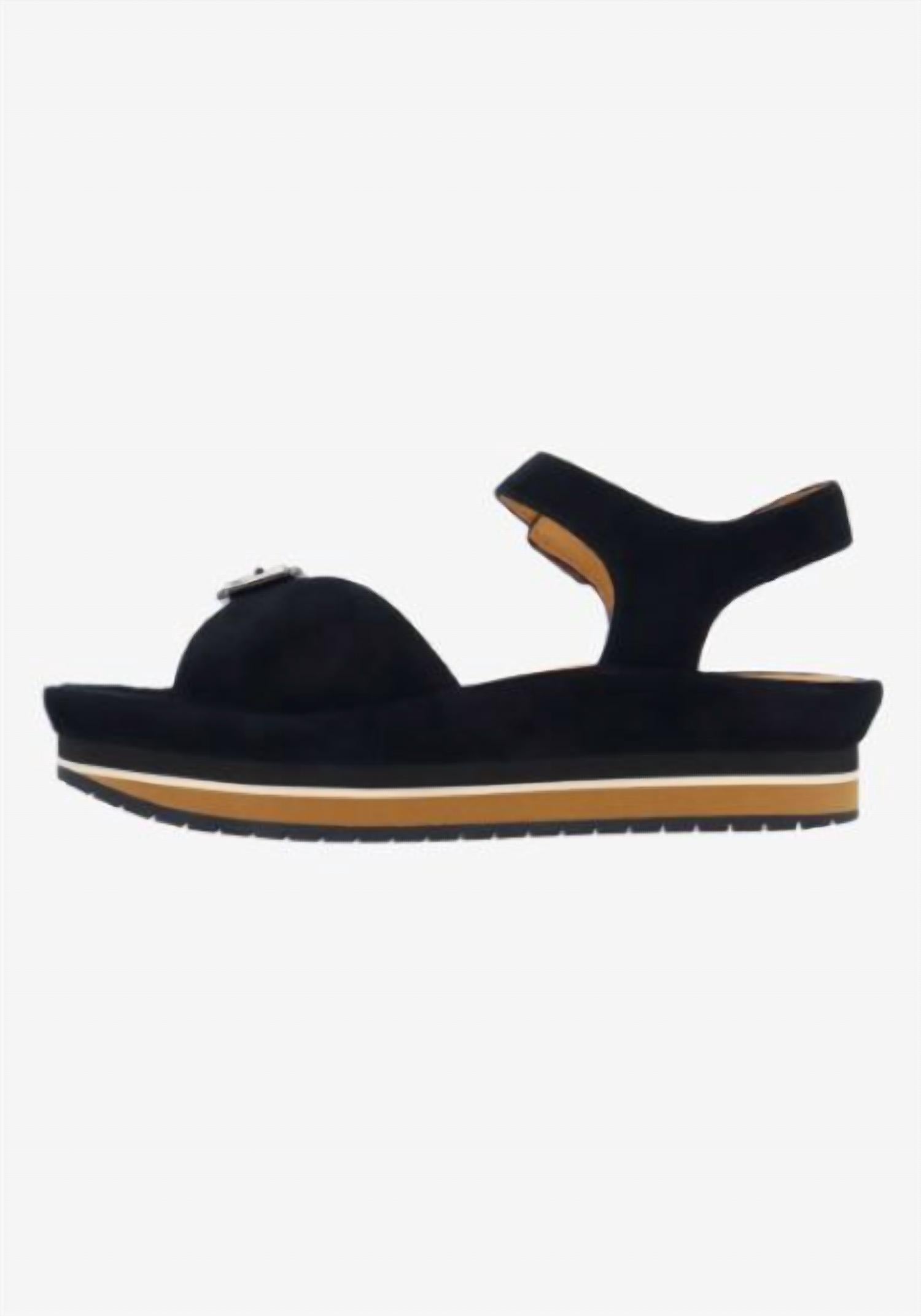 L'amour Des Pieds Women's Vardant Kid Suede Leather Sandal in black - women's sandal - alternate view