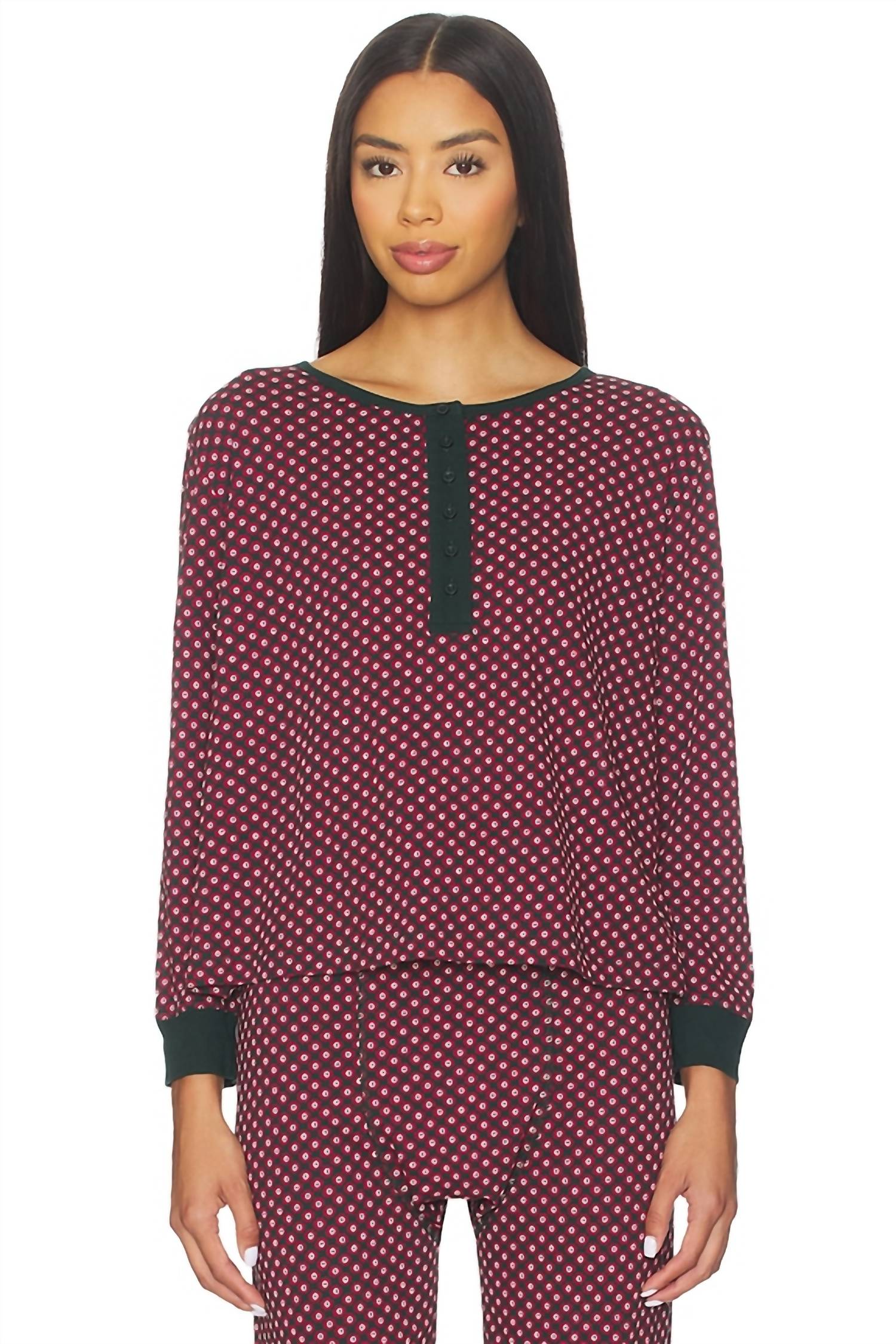 The Great. - Crop Sleep Henley Top