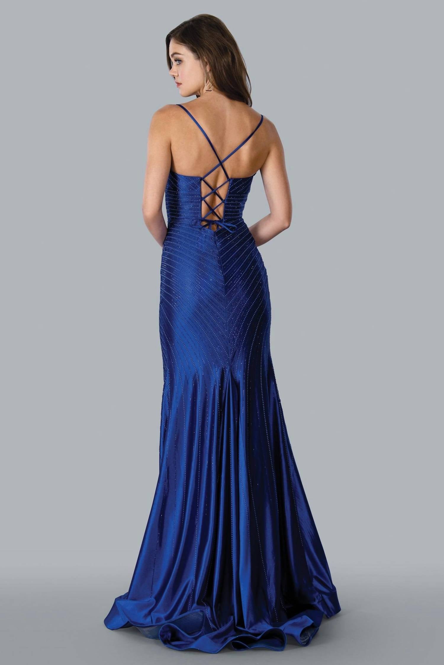 Stella Couture - Long Spaghetti Strap Prom Dress