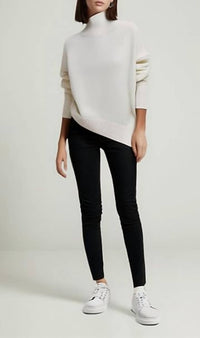 Rosa Clothing Soft Oversized Turtleneck Sweater in white - women's sweater - alternate view