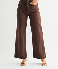 Just Black Denim - Patch Pocket Wide Leg Pants