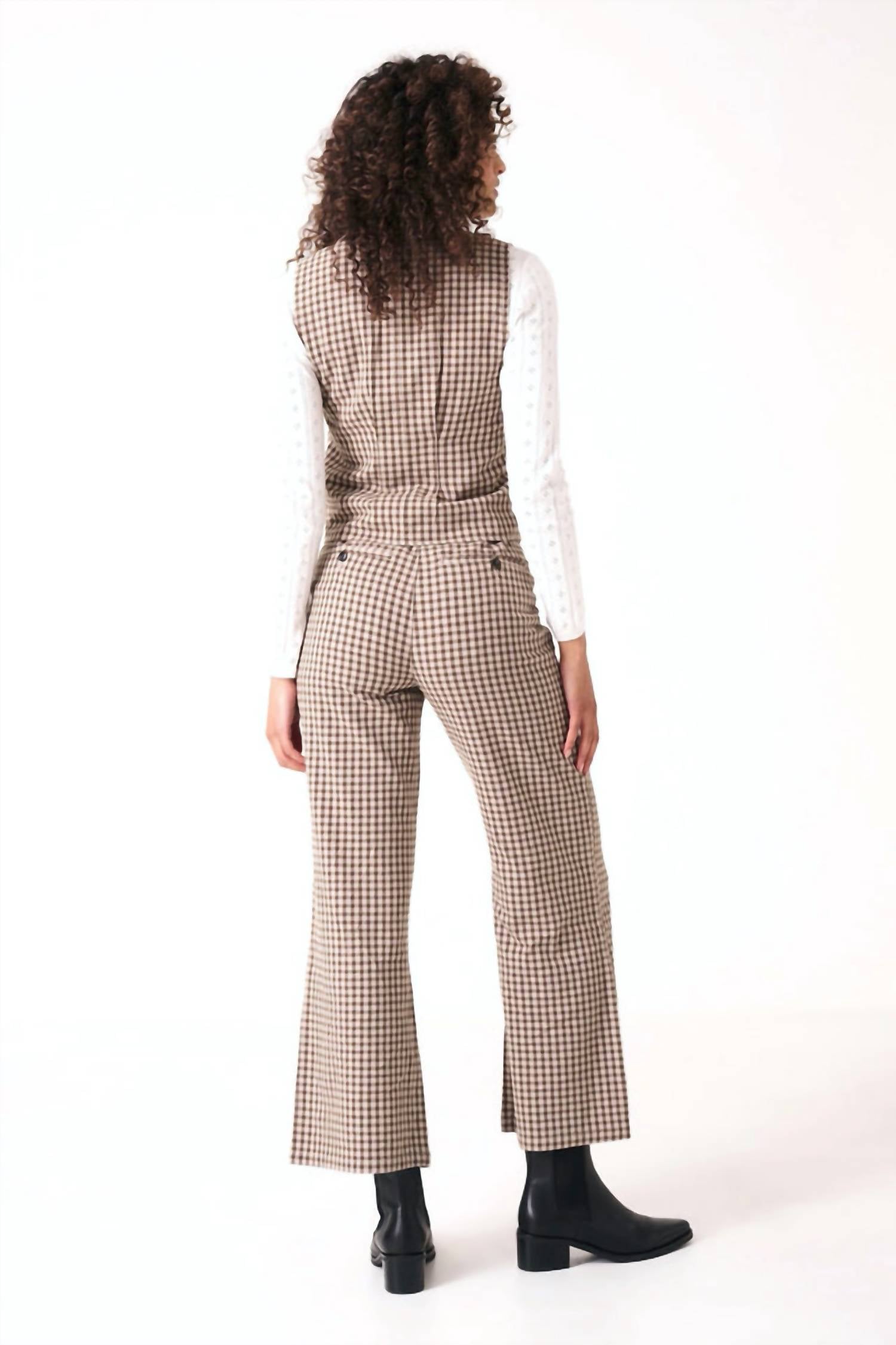ROLLA'S Sailor Gingham Pant in khaki - women's pants - alternate view