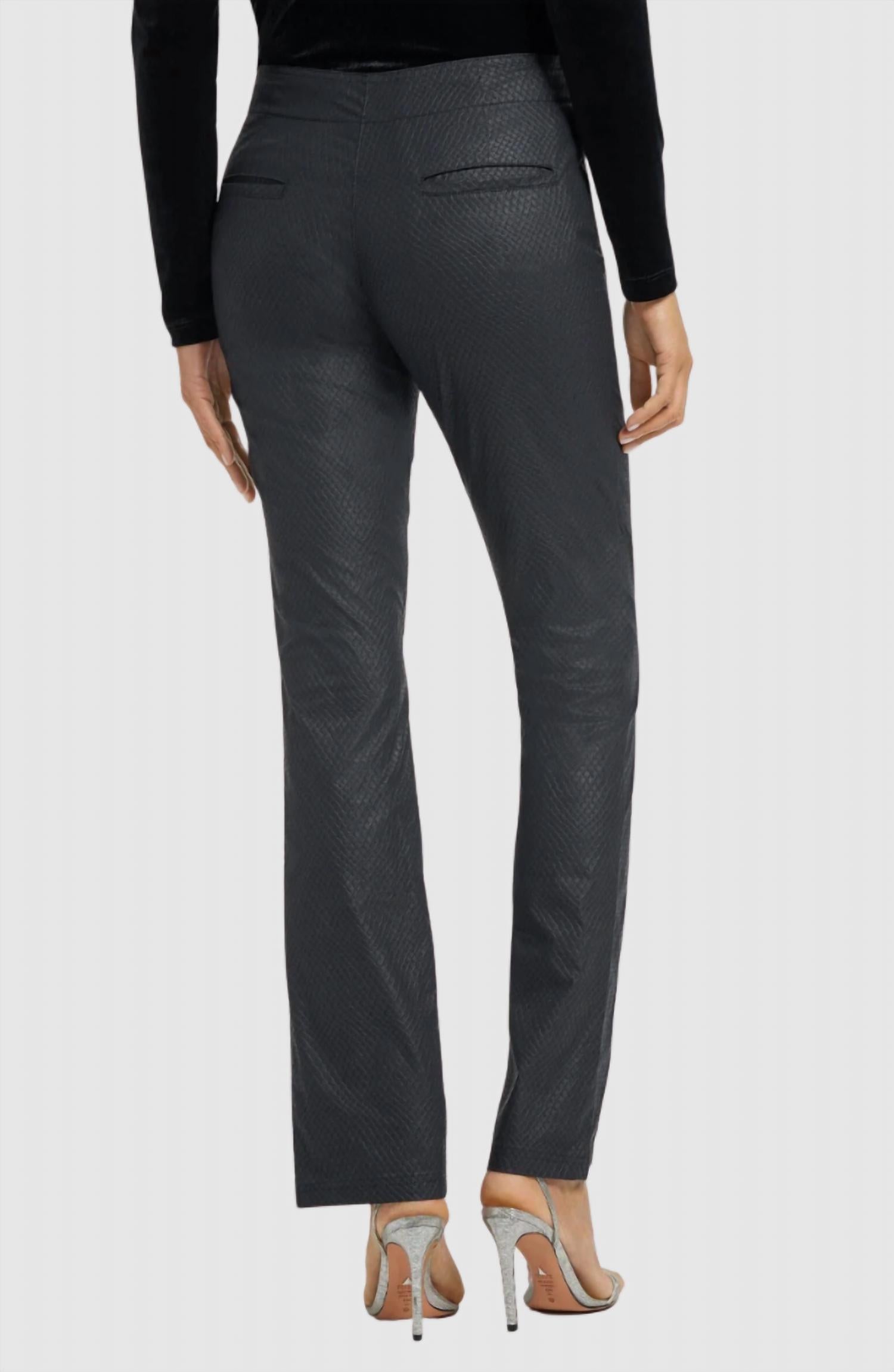 Anatomie Dominica Snake Embossed Slit Ankle Pant in black - women's pants - alternate view