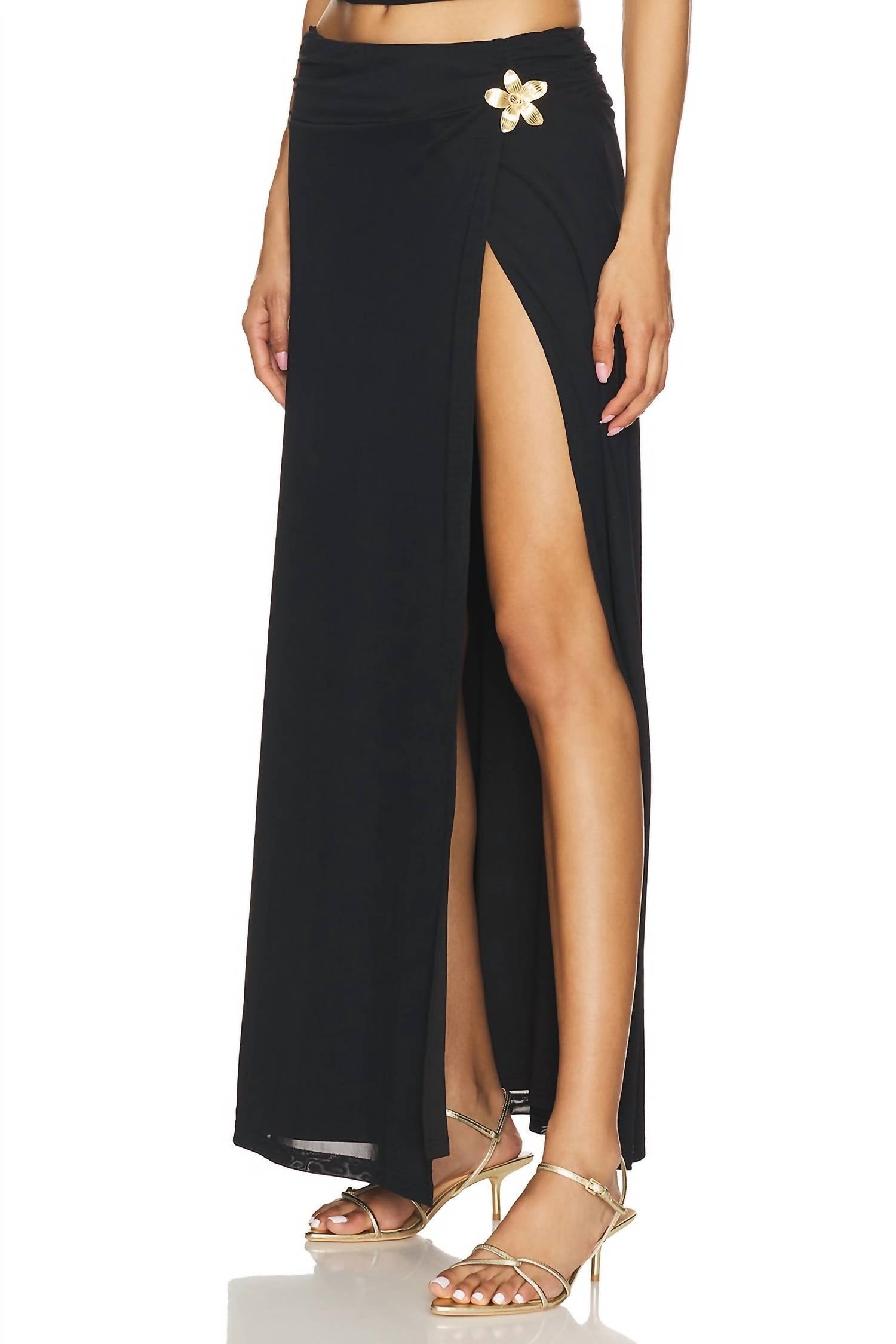 Runaway The Label - Farley Low Rise High Side Maxi Skirt