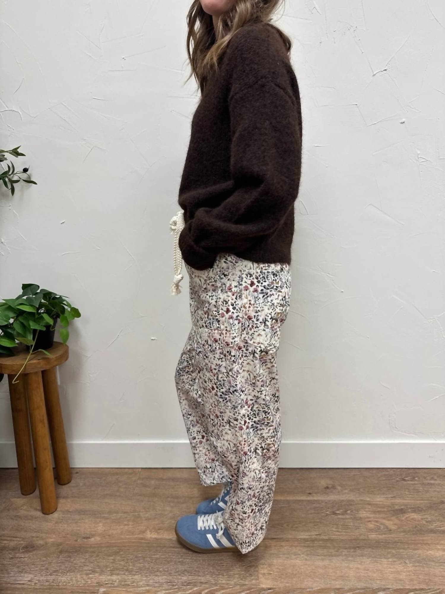 Lovlov - Wild Flowers Barrel Fit Pull-on Pants