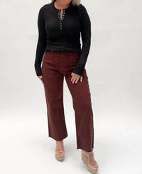 Just Black Denim - High Rise Utility Wide Leg Jeans