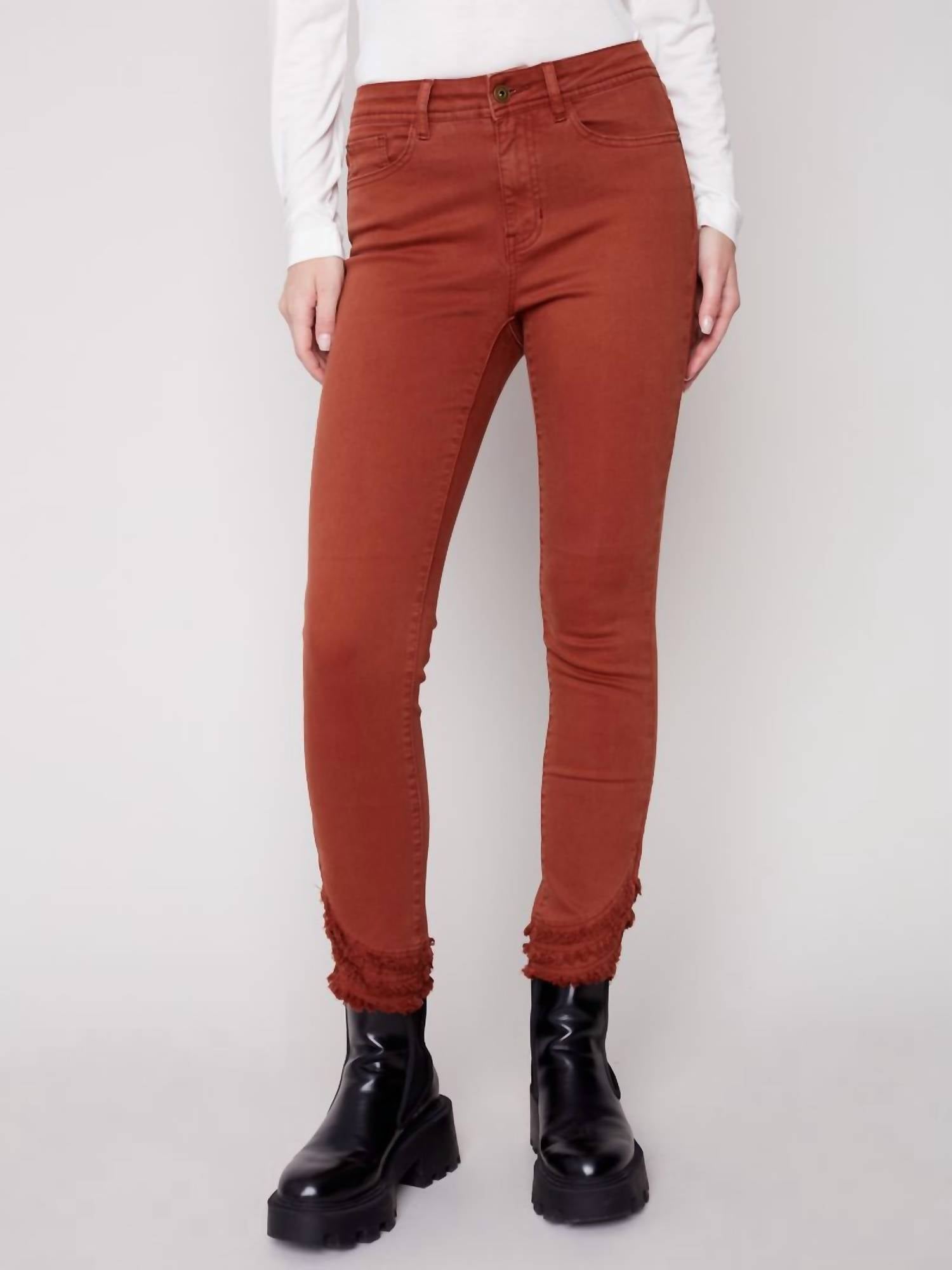 CHARLIE B Fringe Jean in cinnamon - women's jeans