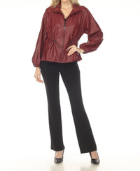 Joseph Ribkoff - Faux Leather Zip Front Jacket