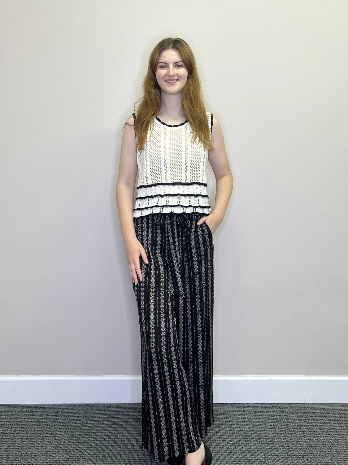 Papillon - Knit Crochet Tank With Border Detail