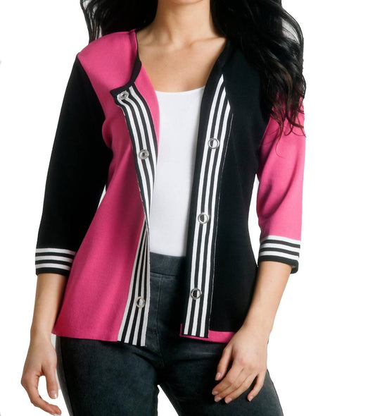 Angel - Striped Placket Cardigan