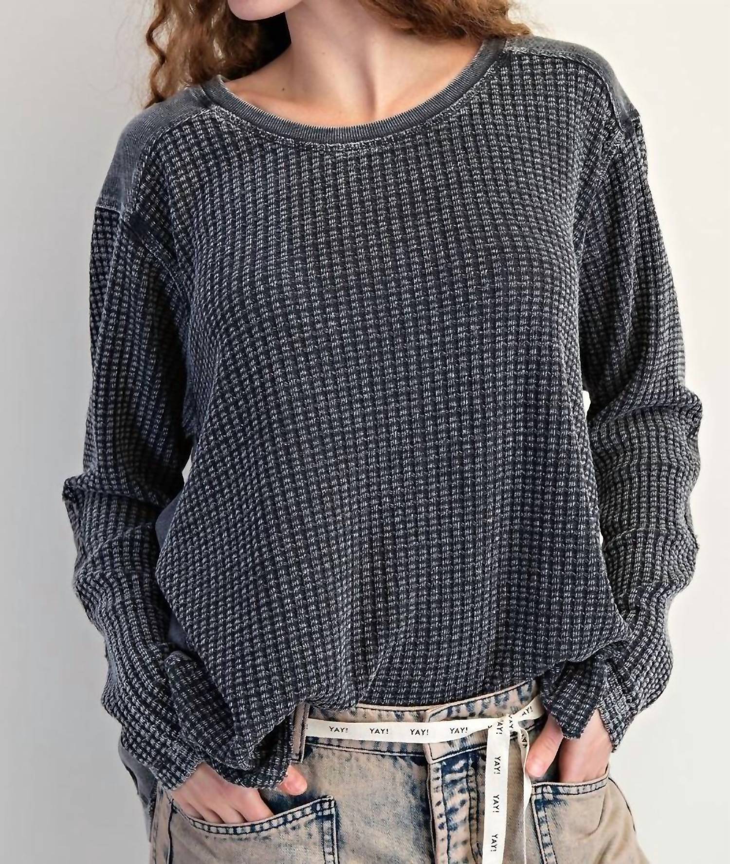 Easel - Ash Waffle Top