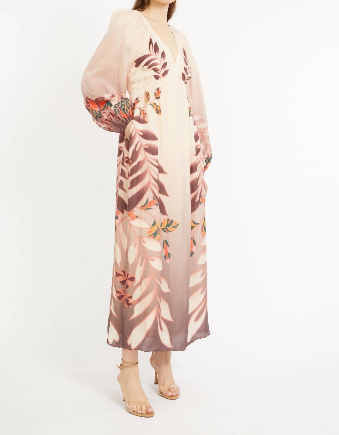 CABALLERO Mindy Long-Sleeve Dress in copper orchard - women's dress - alternate view