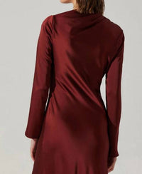 ASTR Catriona Front Slit Dress in mulberry - women's dress - view 4