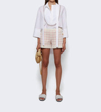 Valentino - Cotton Popeline Mandarin Collar Top