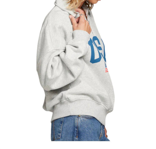 Chaser - USA Quarter Zip Oversized Sweatshirt