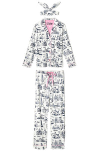 Pj Salvage - Bon Voyage 3-piece Flannel Pajama Set
