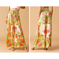 Flying Tomato - Floral Wide Leg Boho Pants
