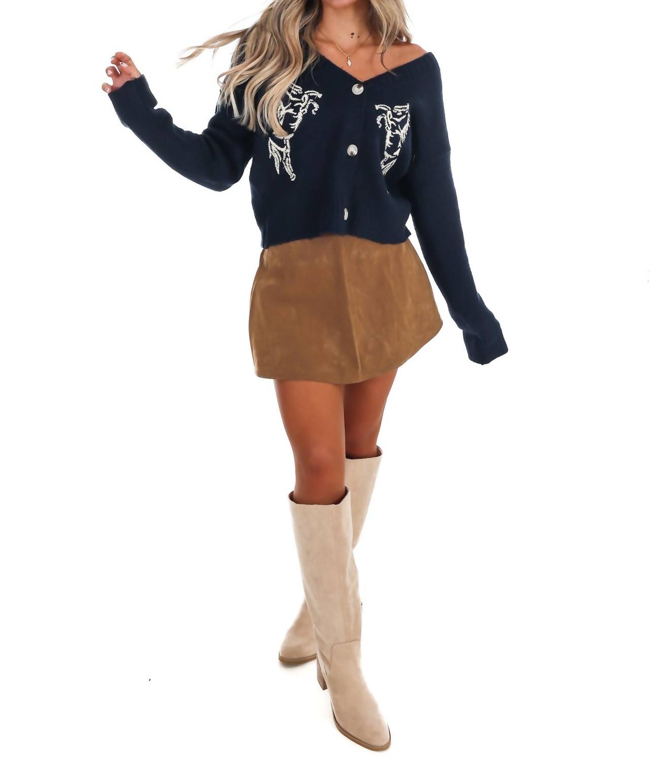 Dreamers - Prancing Horse Long Sleeve Cardigan