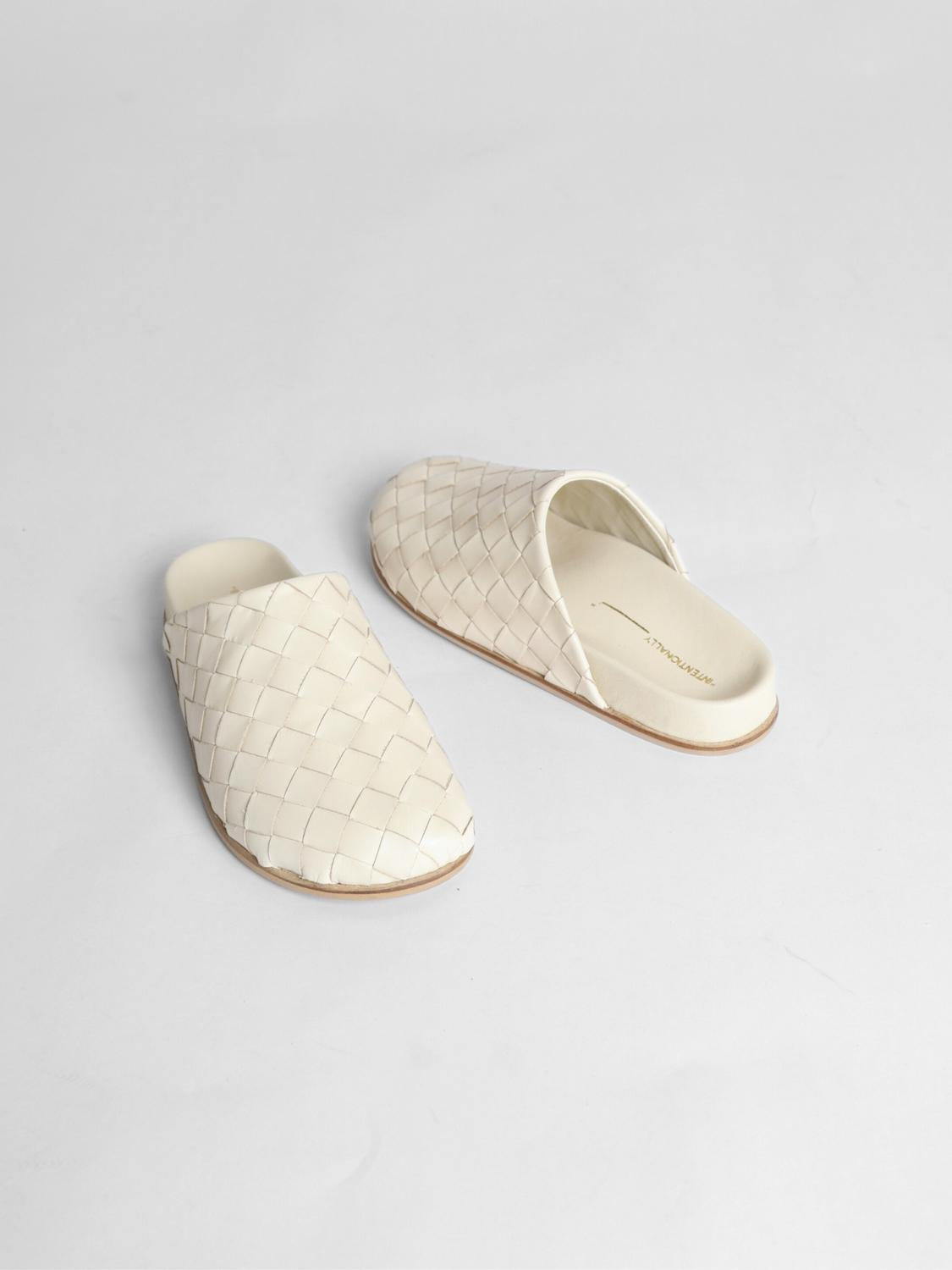 INTENTIONALLY BLANK Women's Aggie Slip On Mules in cream - women's shoe - alternate view