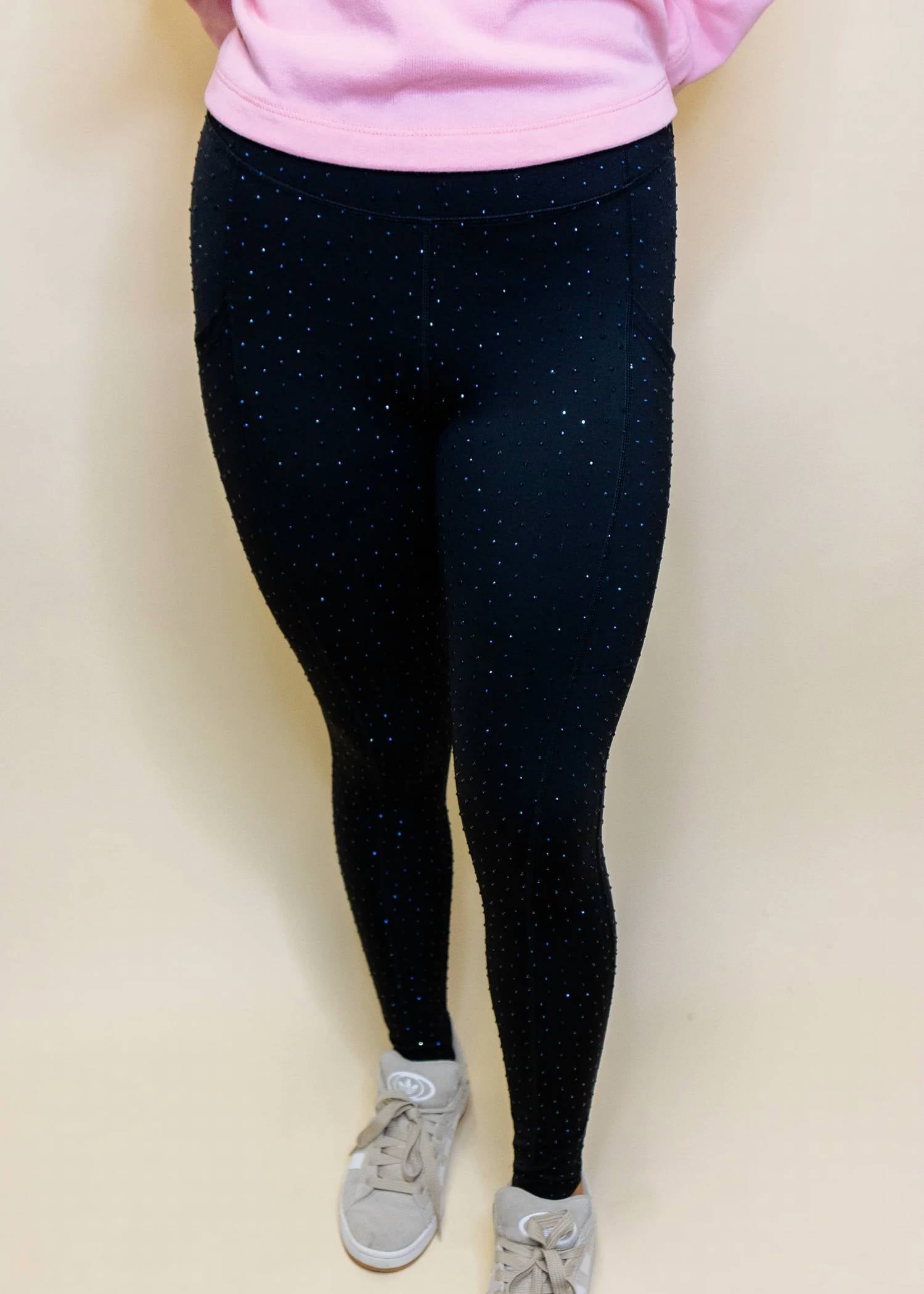 Queen Of Sparkles - Scattered Rhinestone Legging