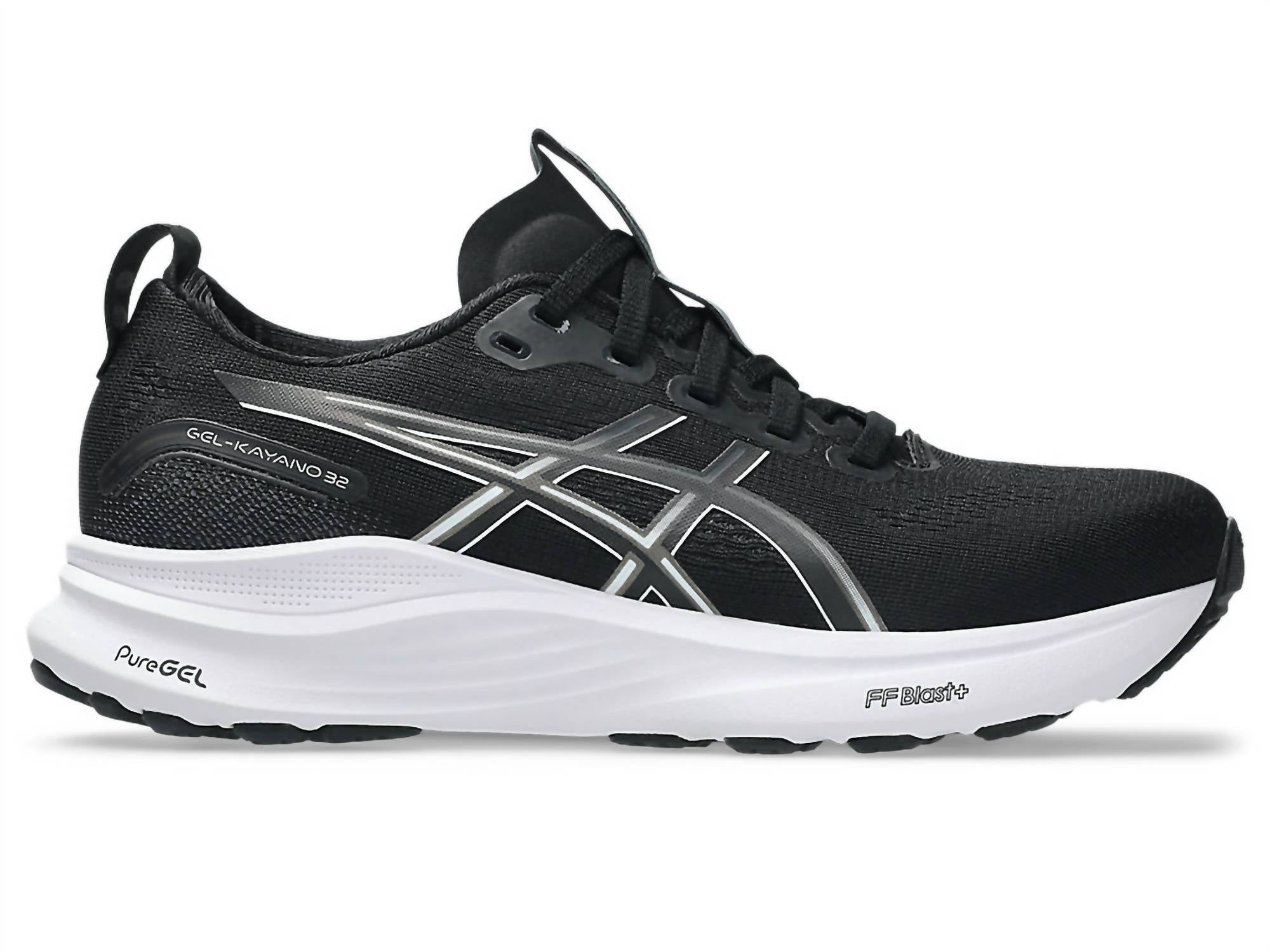 ASICS Women's Gel-kayano 32 Shoe in black white - women's shoe - detail view