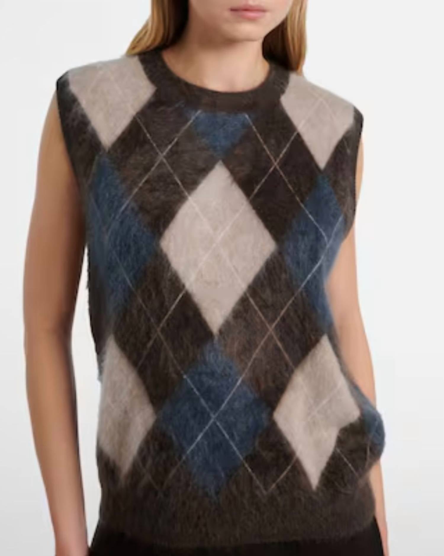 Lisa Yang - Yasmin Argyle Cashmere Sweater Vest