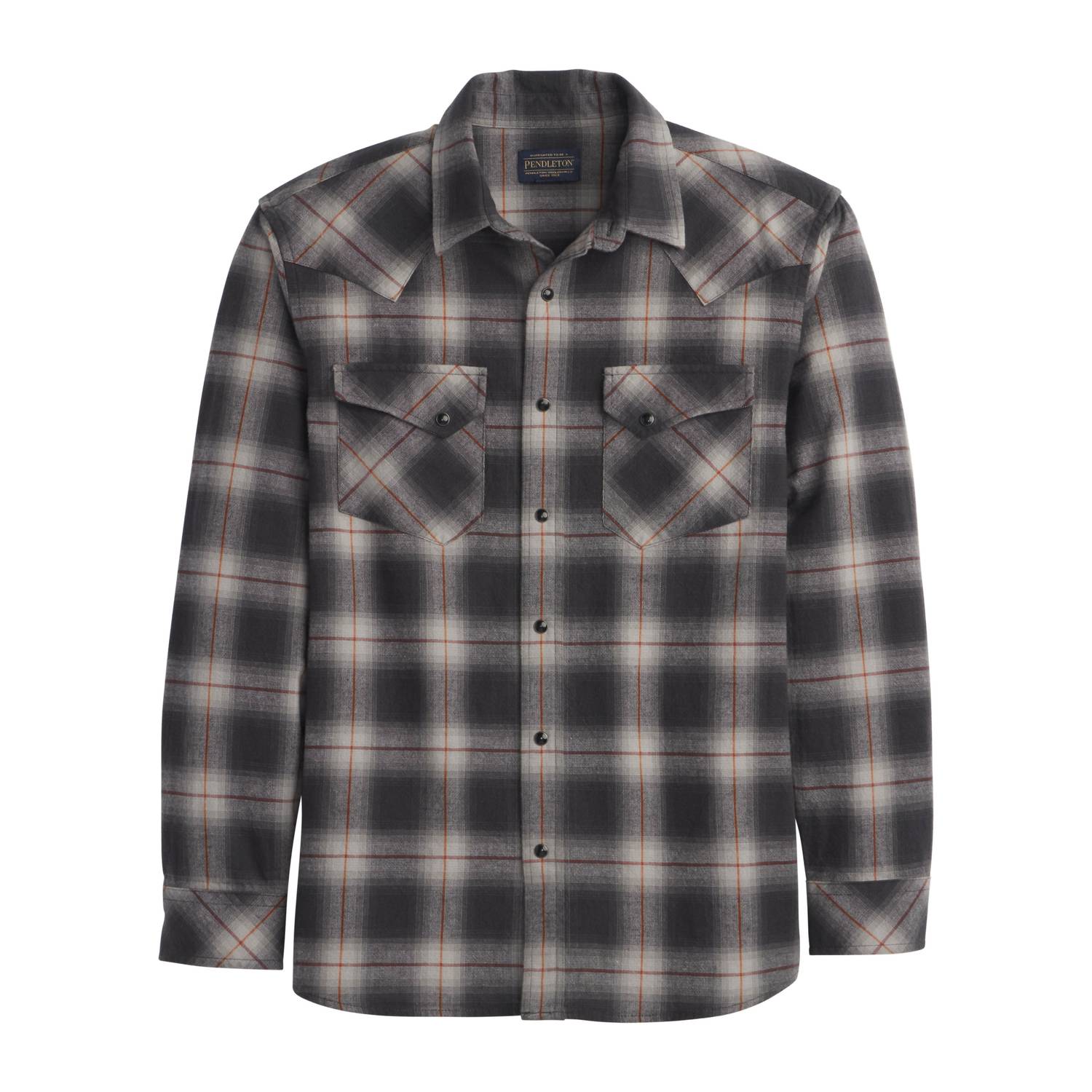 PENDLETON Men's Wyatt Snap Front Shirt in charcoal grey plaid - men's shirt