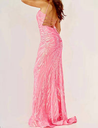 Jovani - Sequin Tie-back Prom Sheath Gown
