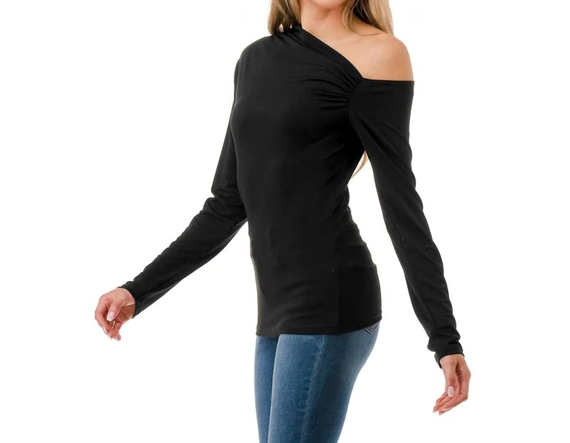Ariella - Open Shoulder Ruched Top