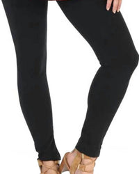 Jess & Jane Cotton Blend Ankle Leggings - Plus in jet black - women's pants - detail view
