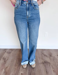 Daze - Kai High Rise Wide Leg Cuff Jeans
