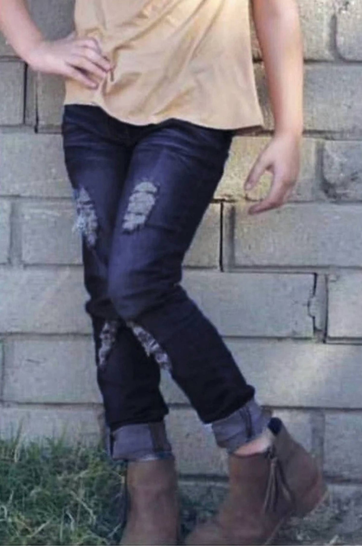 Angie - Night Sky Distressed Jeans