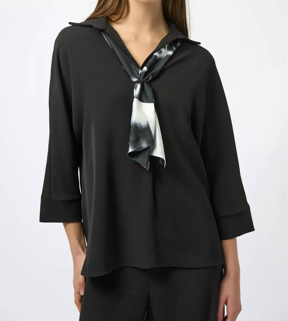 Joseph Ribkoff - Printed Scarf Boxy Top