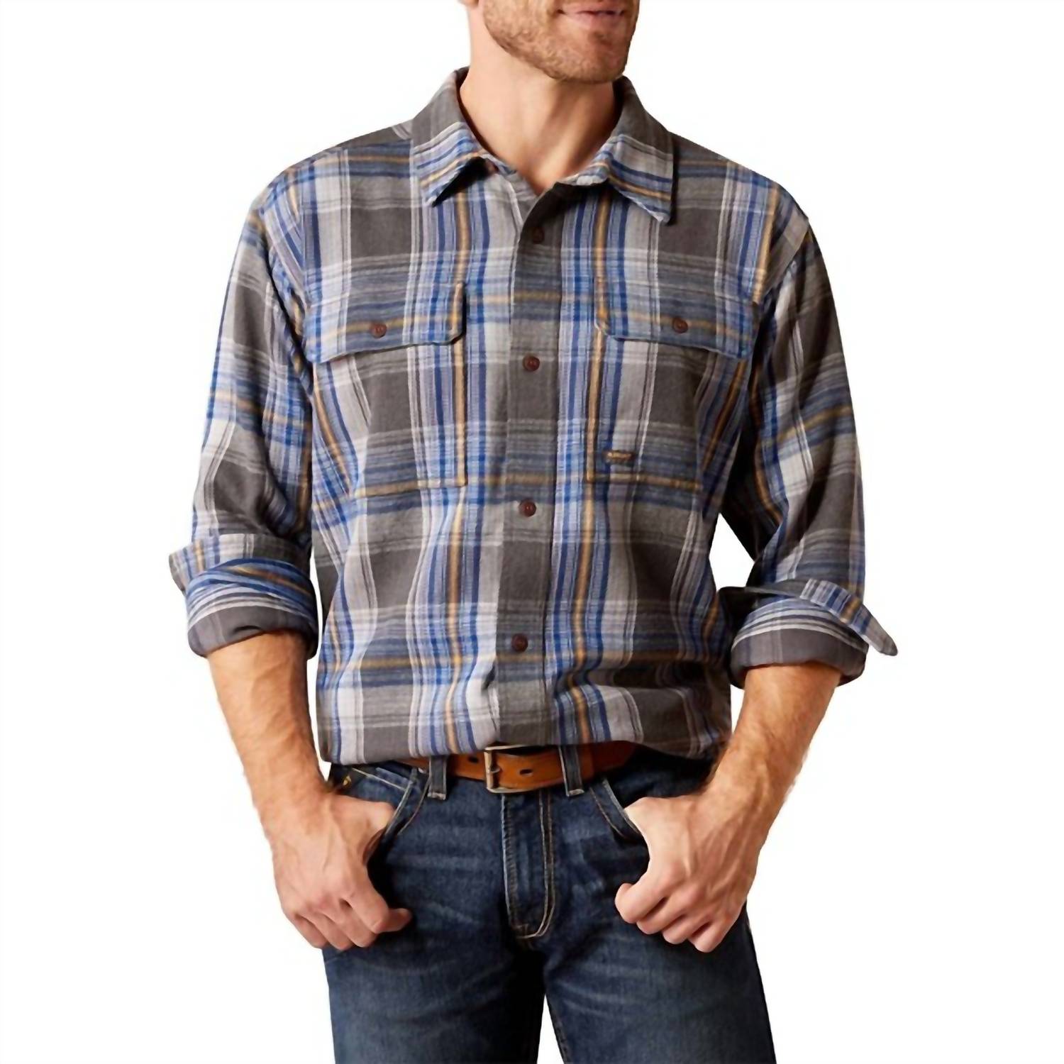 Ariat - Men's Rebar Heavy Flannel Long Sleeve Button Up Shirt