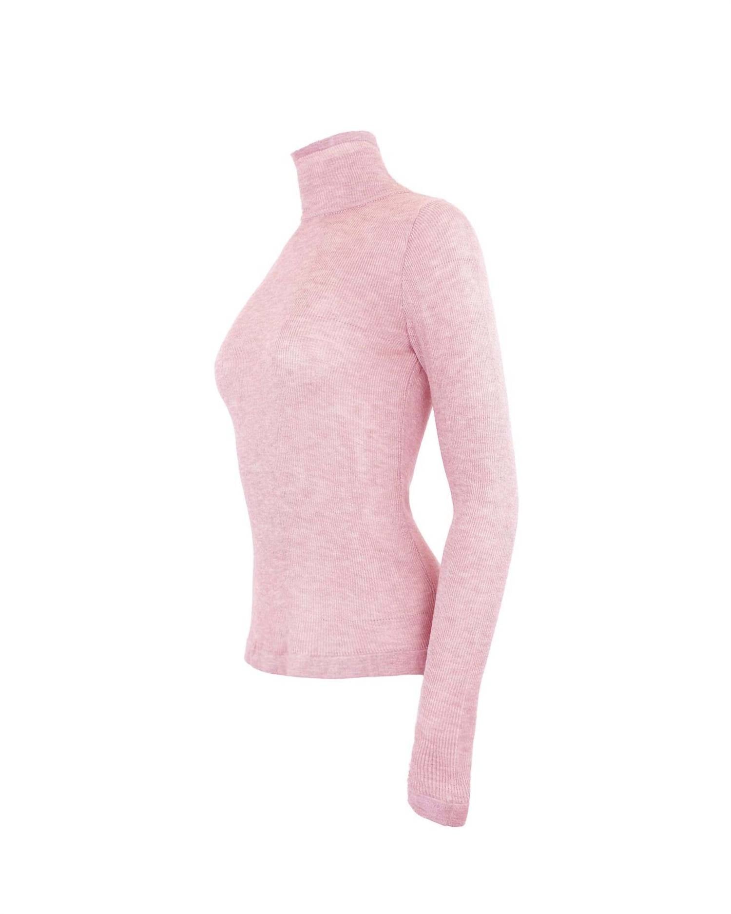 Theo The Label - Women's Nomia Sheer Knit Turtleneck Top