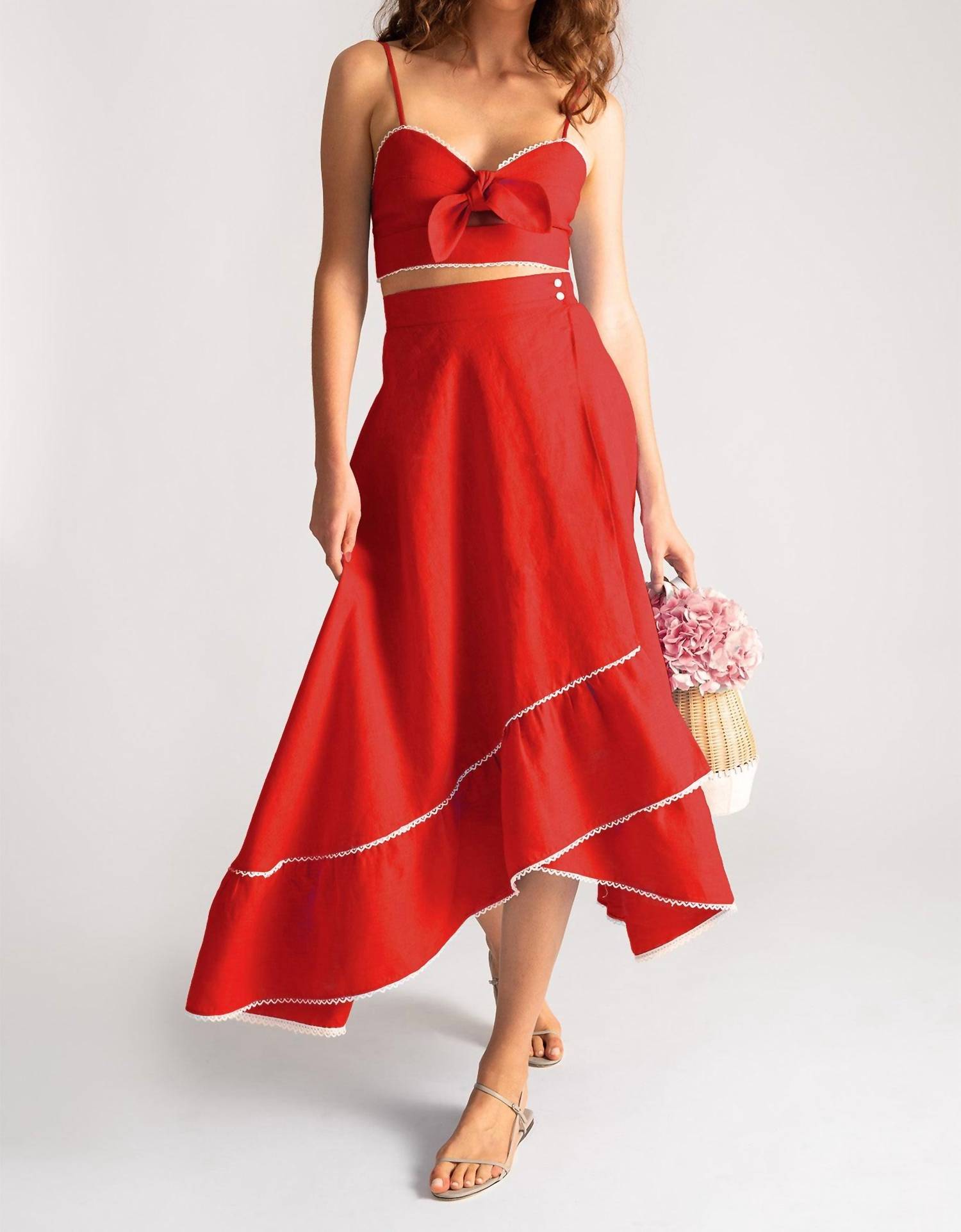 Miguelina - Marika Linen Midi Skirt