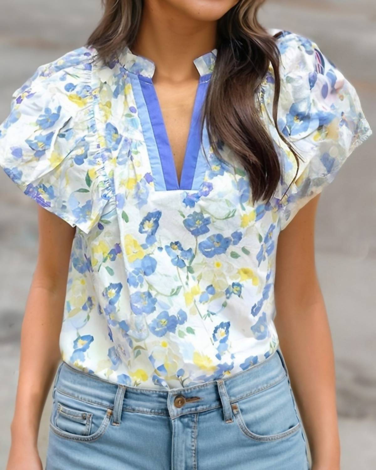 Shewin - Edie Floral Print Top