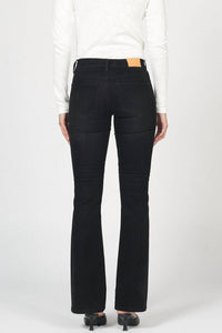 DEAR JOHN DENIM Jaxtyn Suede Bootcut Jean in black - women's jeans - detail view