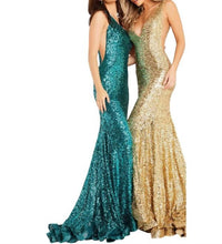 Jovani - Fitted V Neckline Sequin Gown