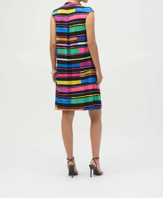 Joseph Ribkoff - Silky Knit Stripe Print Trapeze Dress