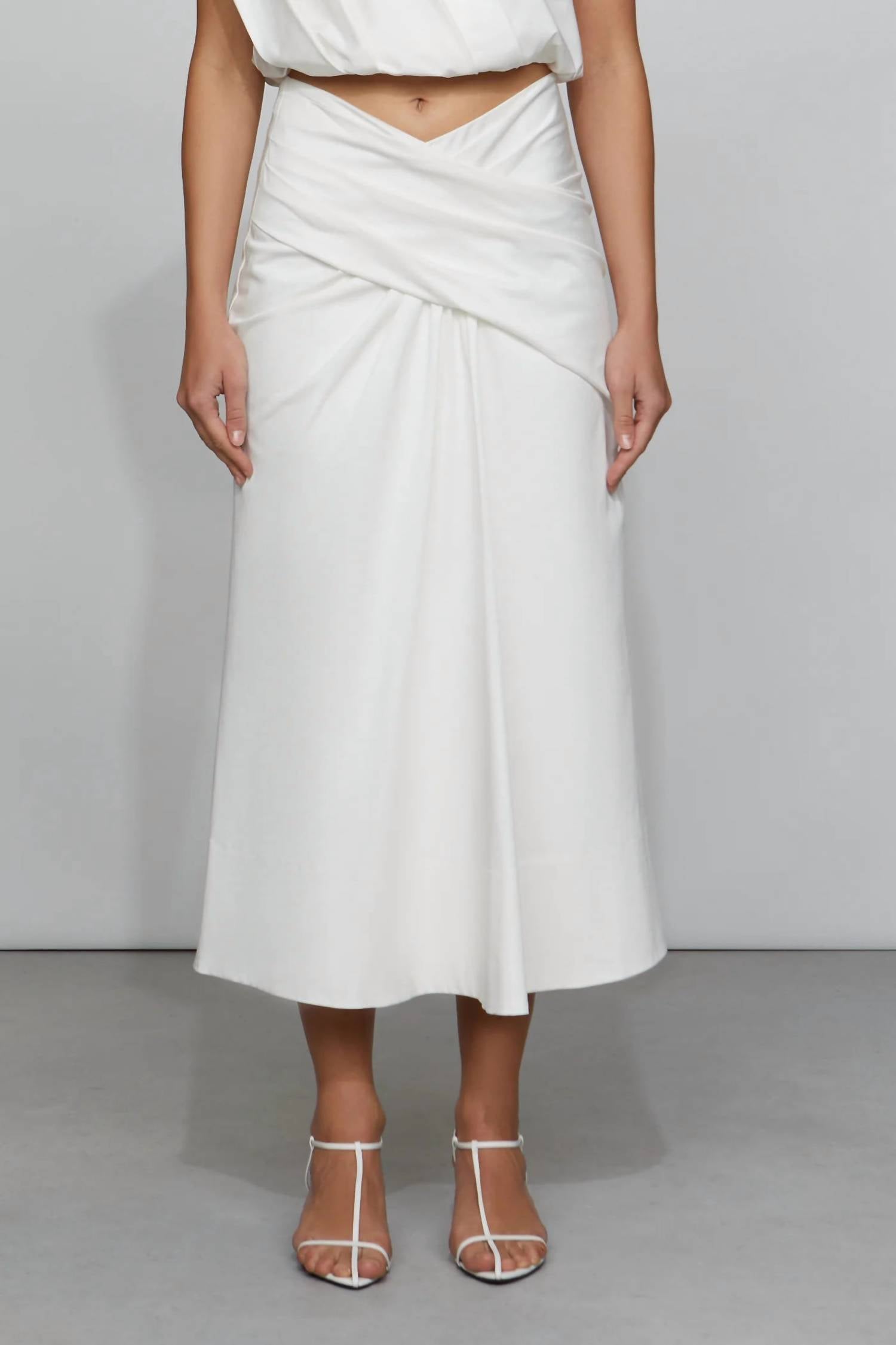 Et Ochs Bryn Midi Skirt in white - women's skirt - view 5